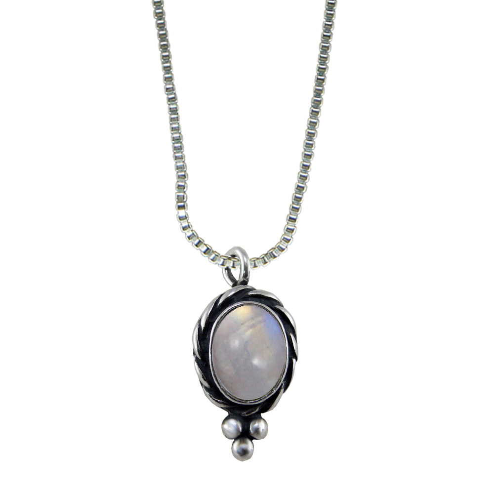 Sterling Silver Little Rainbow Moonstone Pendant Necklace